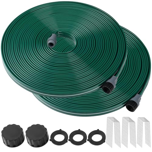 Passionbility Soaker Sprinklers Hose 50ft 2 pack, Garden Drip Soaker Watering Premium Flexible Irrigation Hose, High-Efficiency Water-Saving with Stakes