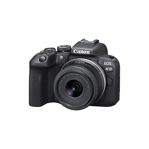 Canon EOS R10 Mirrorless Camera with RF-S 18-45mm Lens + 2 Pack 32GB Memory Card + Case + Telephoto + Filter Kit + Flash + MegaAccessory Bundle (Renewed)