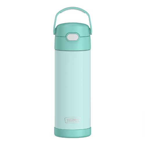 THERMOS FUNTAINER 16 Ounce Stainless Steel Vacuum Insulated Bottle with Wide Spout Lid, Apricot