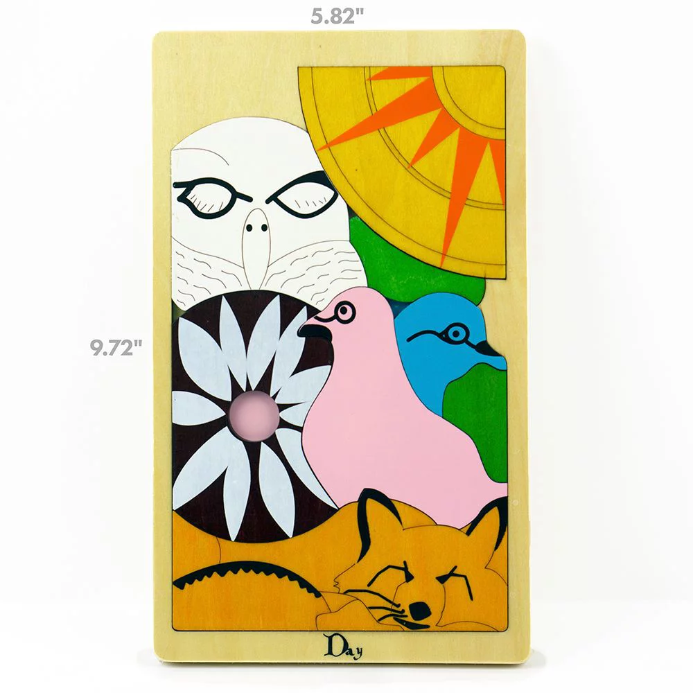 Fox Puzzles Daytime Animals 10 Piece Wood Layered Children's Puzzle