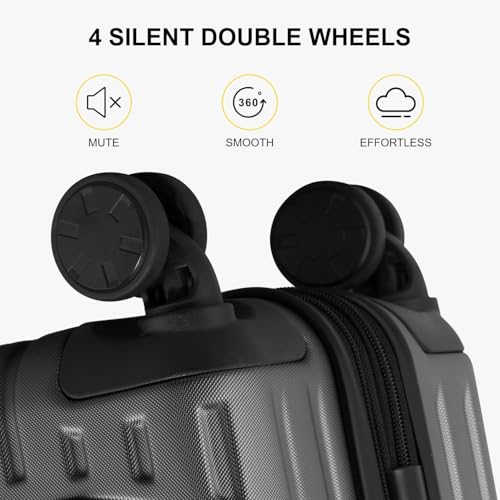 LEVEL8 Grace Carry on Luggage Airline Approved, 20 Inch Expandable Hardside Suitcases with wheels, Abs+Pc Harshell Spinner Luggages with Tsa Lock, Red