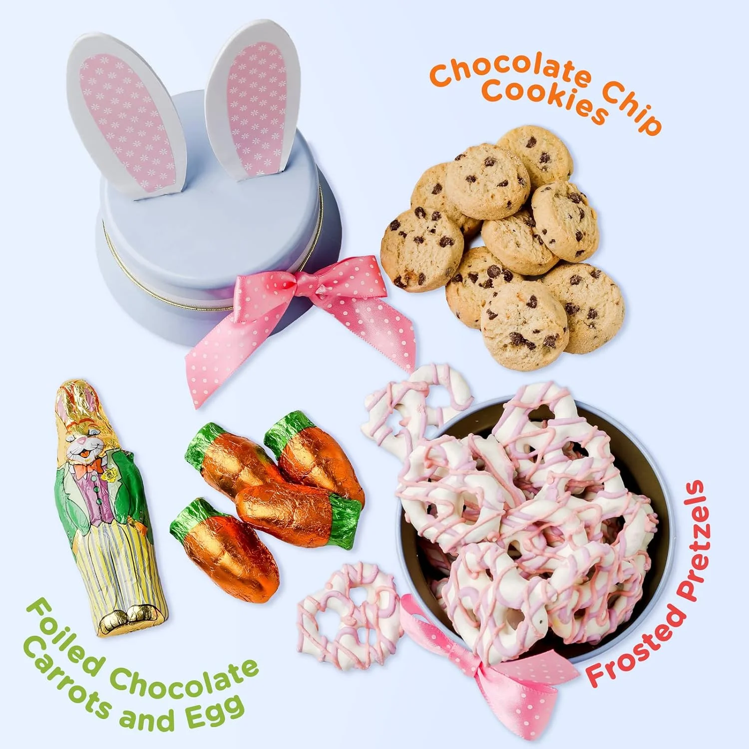 Easter Gift Basket | Snack and Treat Filled Easter Candy Bunny | Perfect for Kids, Families | Bonnie and Pop
