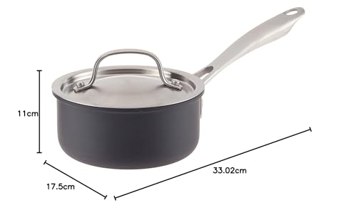 Cuisinart GG19-14 GreenGourmet Hard-Anodized Nonstick 1-Quart Saucepan with Cover, Black/Stainless