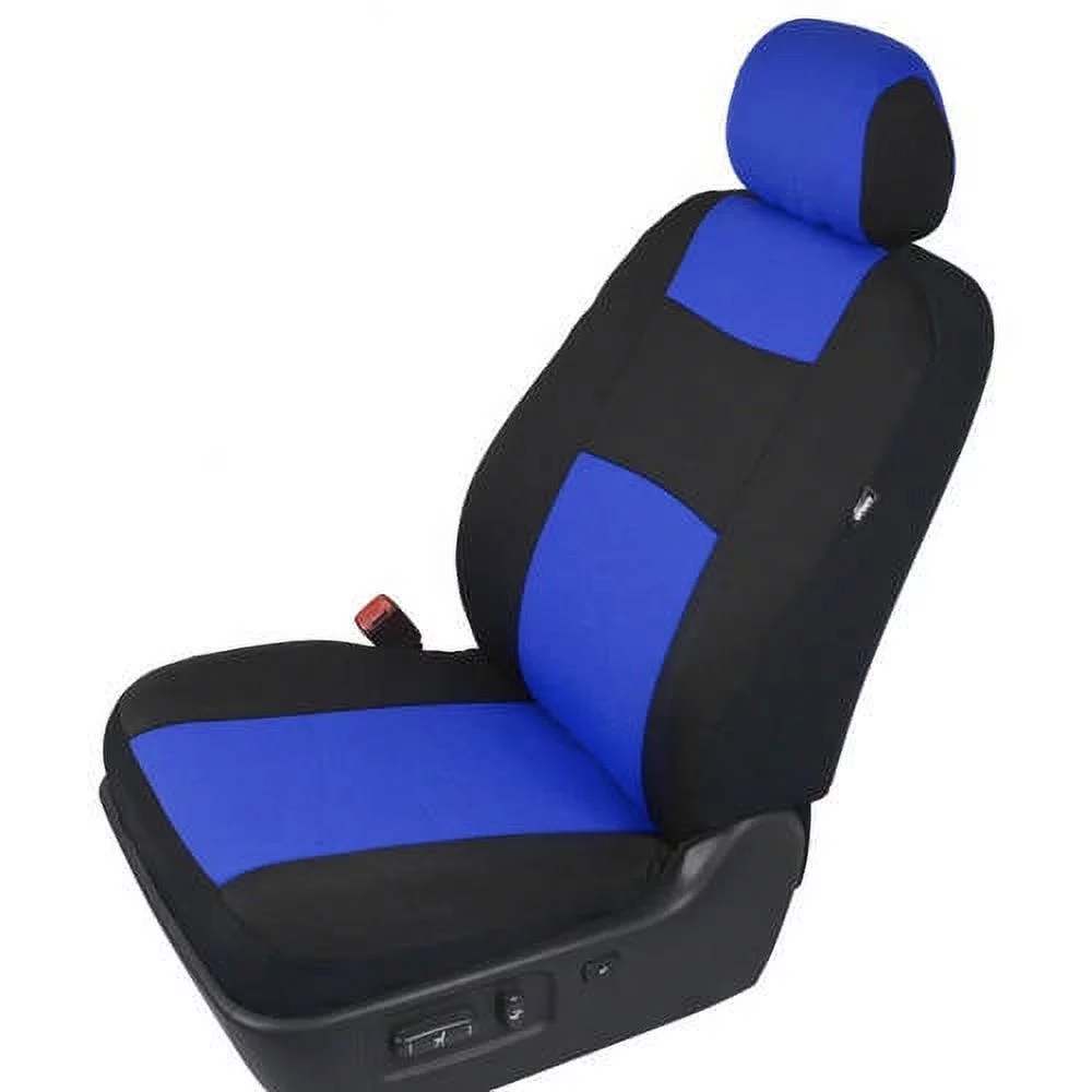 BDK Car Seat Covers 9pc Polyester Cloth 2 Front and Integrated Headreasts Rear Bench, High Back Rear