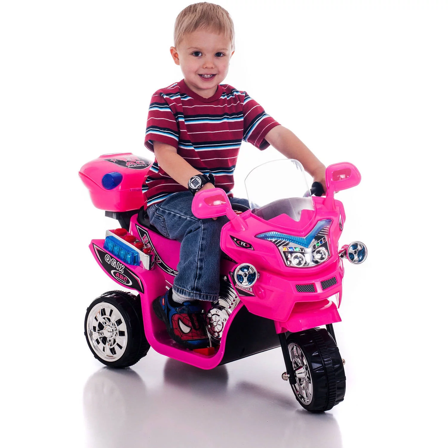 3 Wheel Motorcycle, Ride on Toy for Kids by Rockin' Rollers – Battery Powered Ride on Toys for Boys and Girls, 2 - 5 Year Old - FX Pink