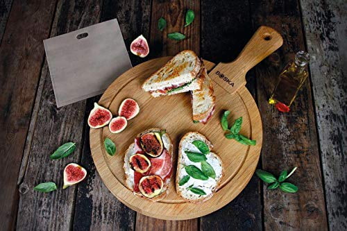 Boska Holland Life Collection Friends Round Wood Cheese Board with Handle, Medium