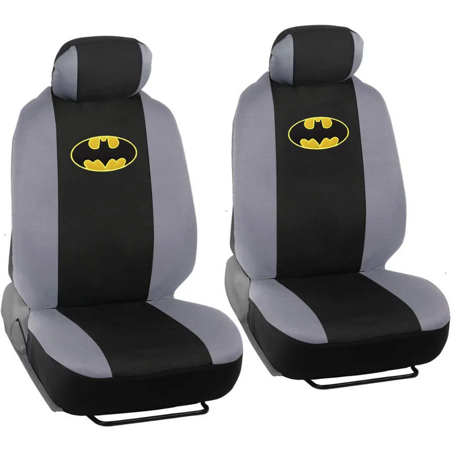 BDK Batman Car Seat Covers with Rubber Floor Mats, Trimmable Floor Liners with Durable Seat Protectors