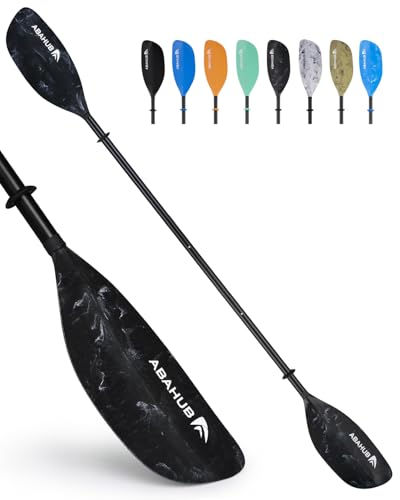 Abahub Adjustable Kayak Paddle 210-230 cm/ 230-250 cm Floating Kayaking Oars Boating Oars Canoeing Oars Black
