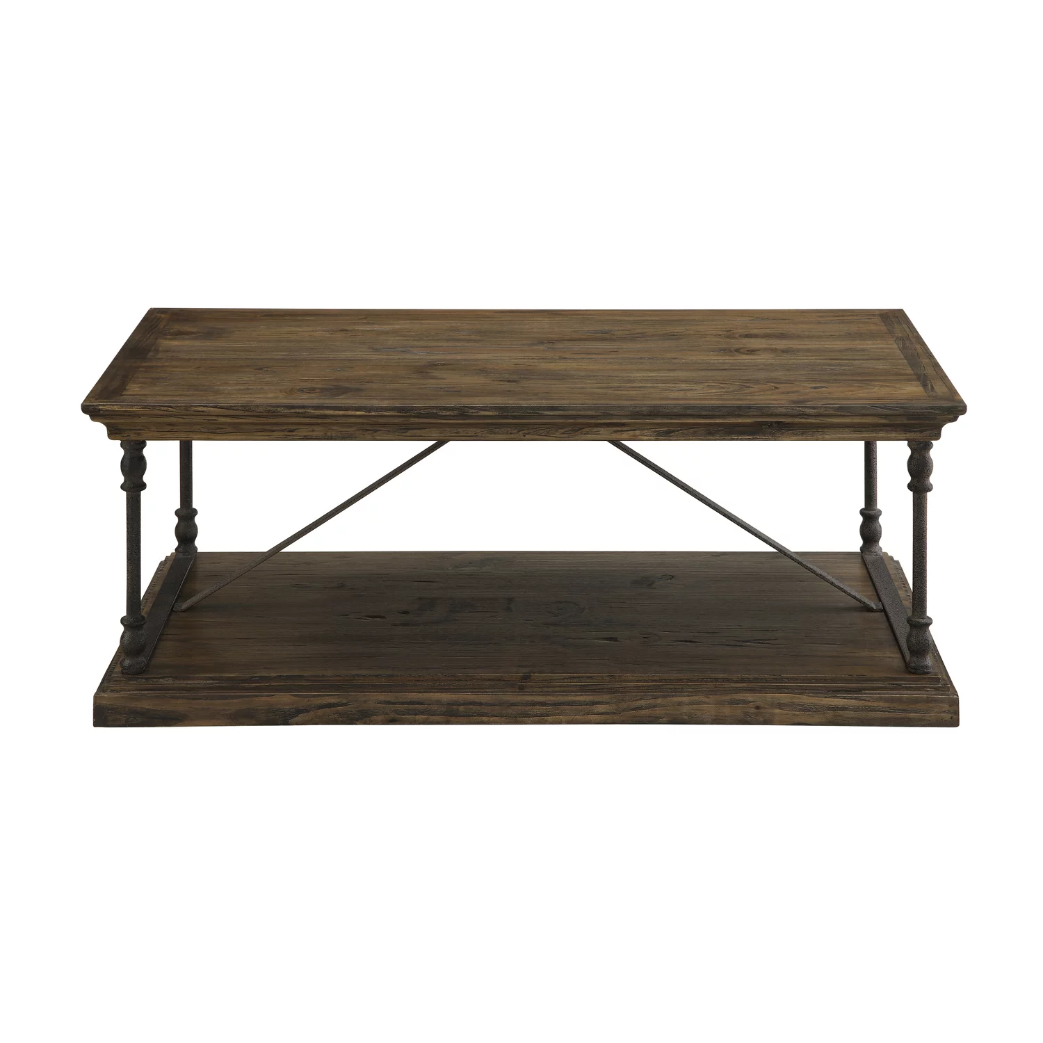 Coast To Coast Imports Corbin Medium Brown Cocktail Table with Slab Top and Base