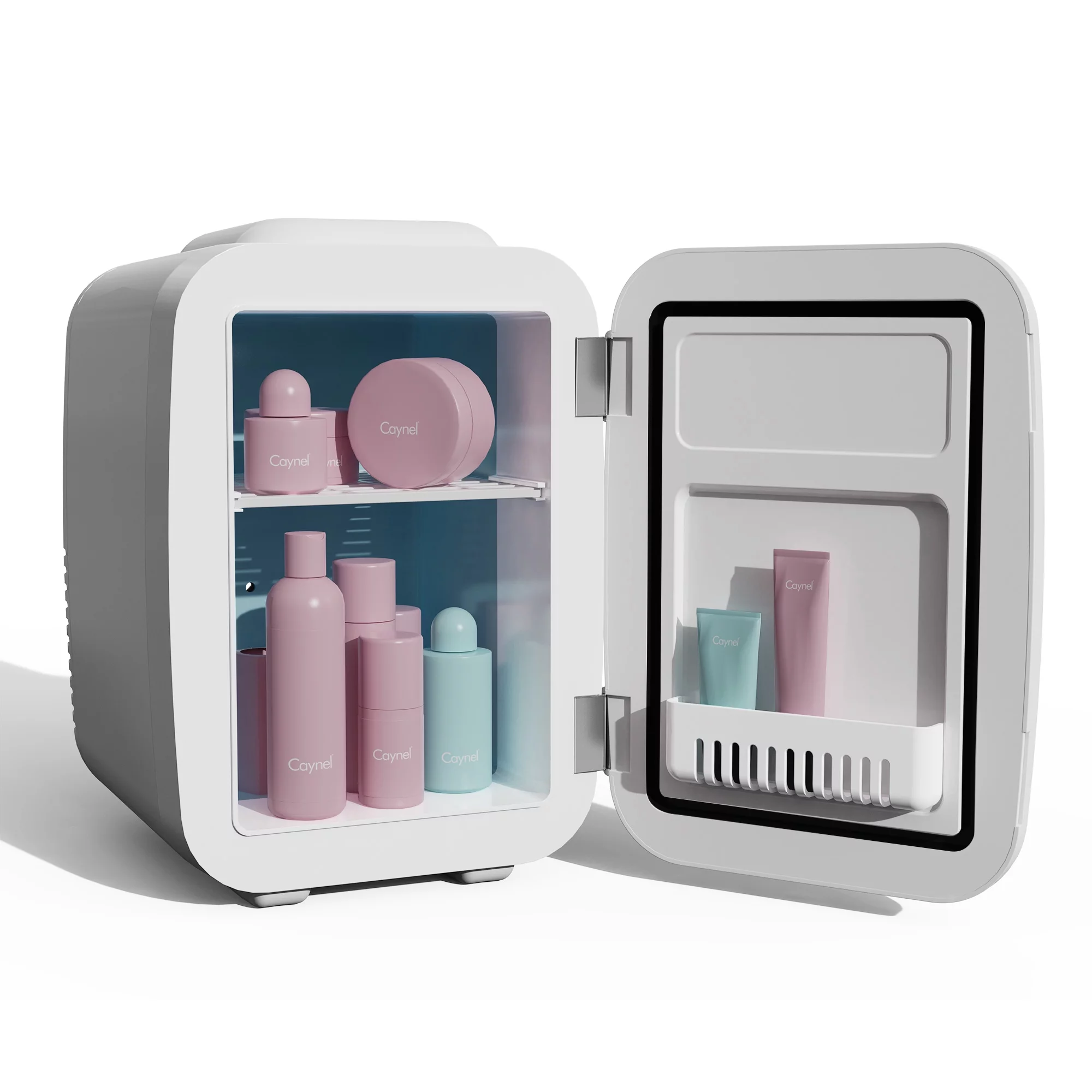 CAYNEL Mini Fridge Portable Thermoelectric 4 Liter Cooler and Warmer, White