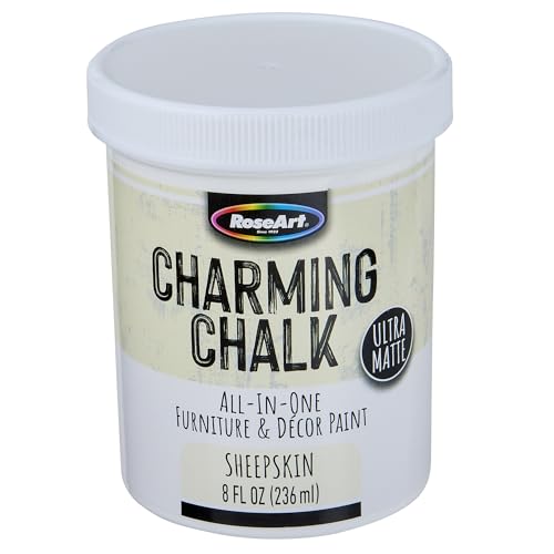 Charming Chalk All-In-One Furniture & Décor Paint - 8oz Cottage White, Ultra Matte Chalk Finish Paint, Ideal For All Techniques Including Distressing, No Prep Needed, Made In USA
