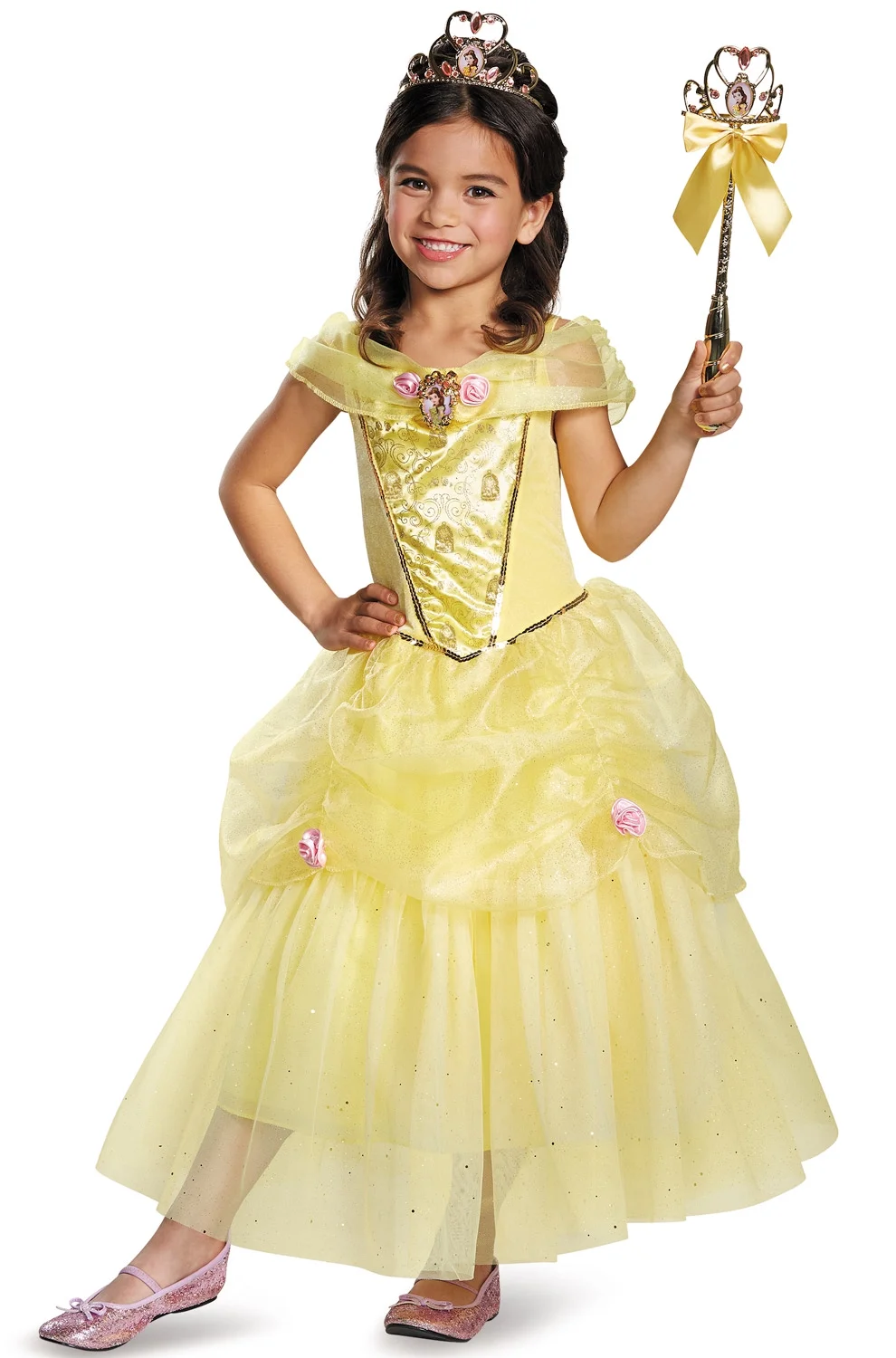 Disney Princess Belle Deluxe Girl's Halloween Fancy-Dress Costume for Child, M (7-8)