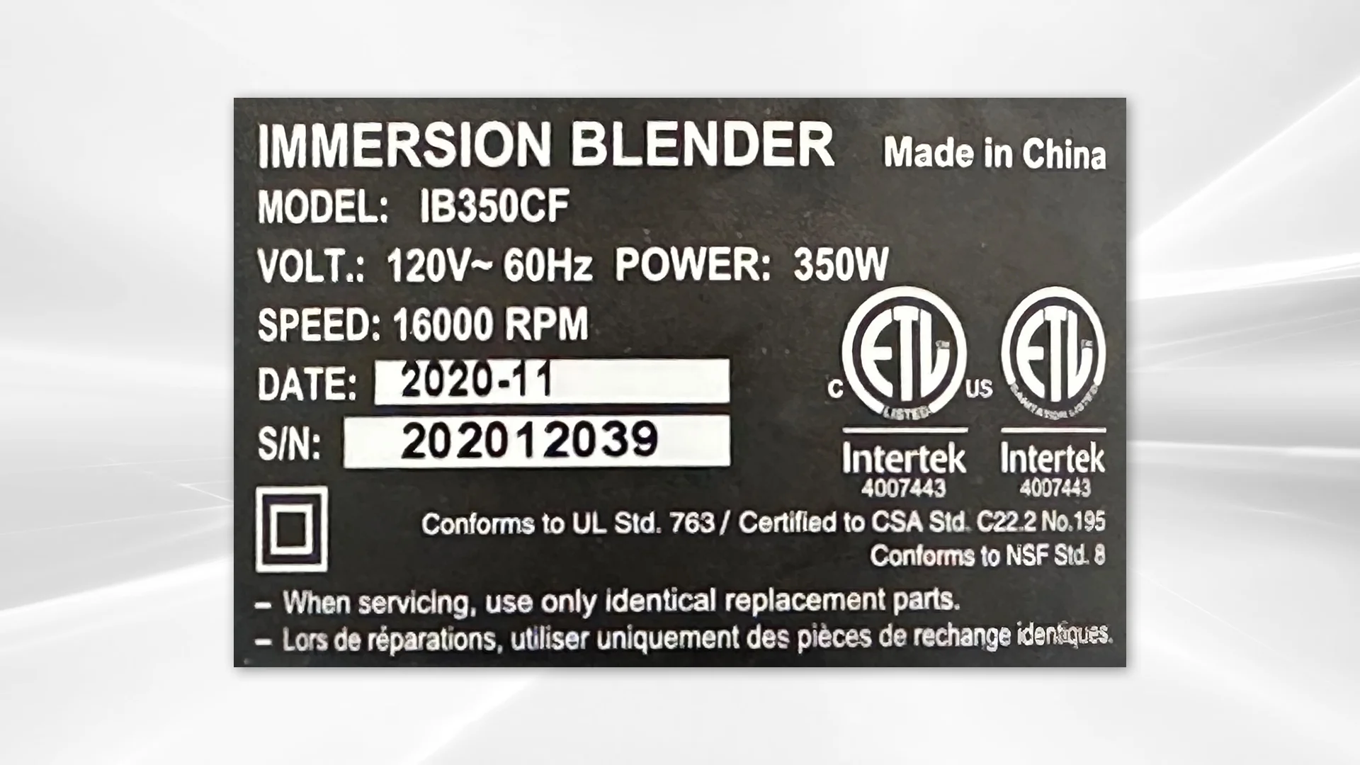 EKS Commercial Immersion Blender Heavy Duty Hand Mixer 350W