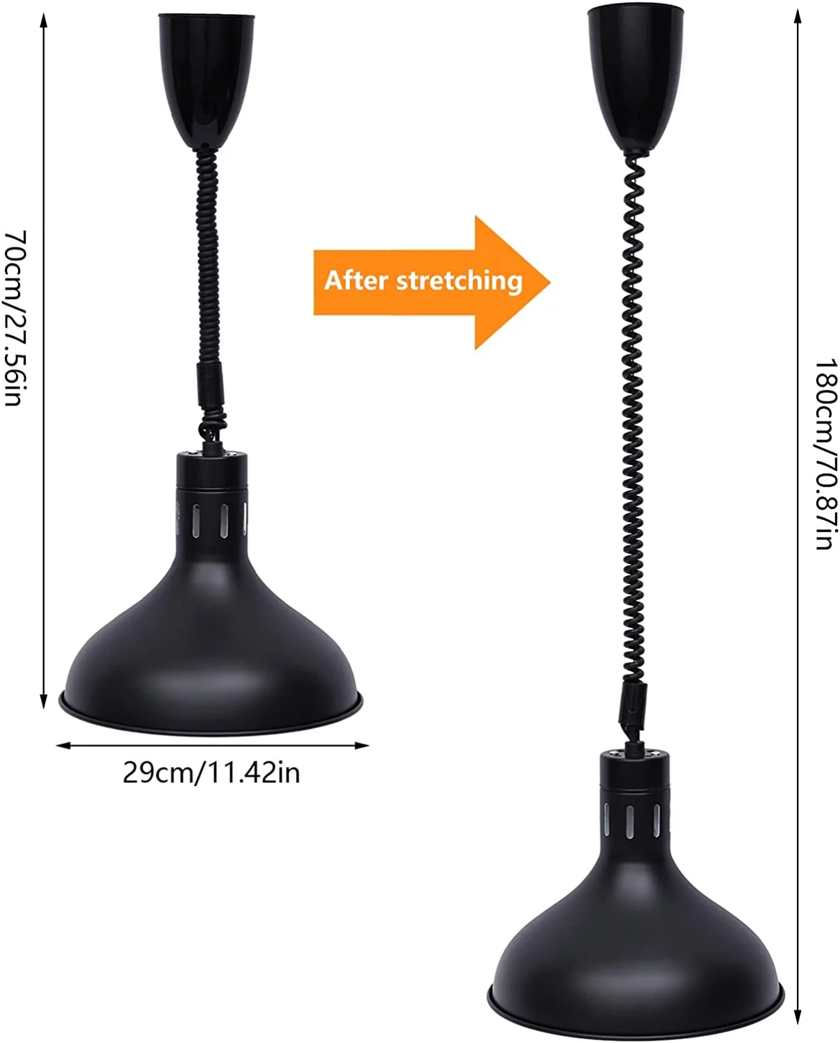 Miumaeov Food Heat Lamp Commercial Food Warmer Lamp Food Heating Lamp 250W Hanging