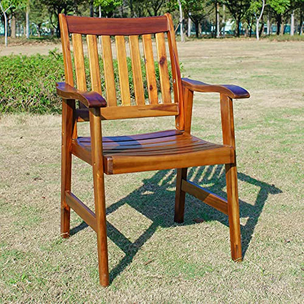 Skyline Decor Highland Acacia Texana Arm Chair, stain