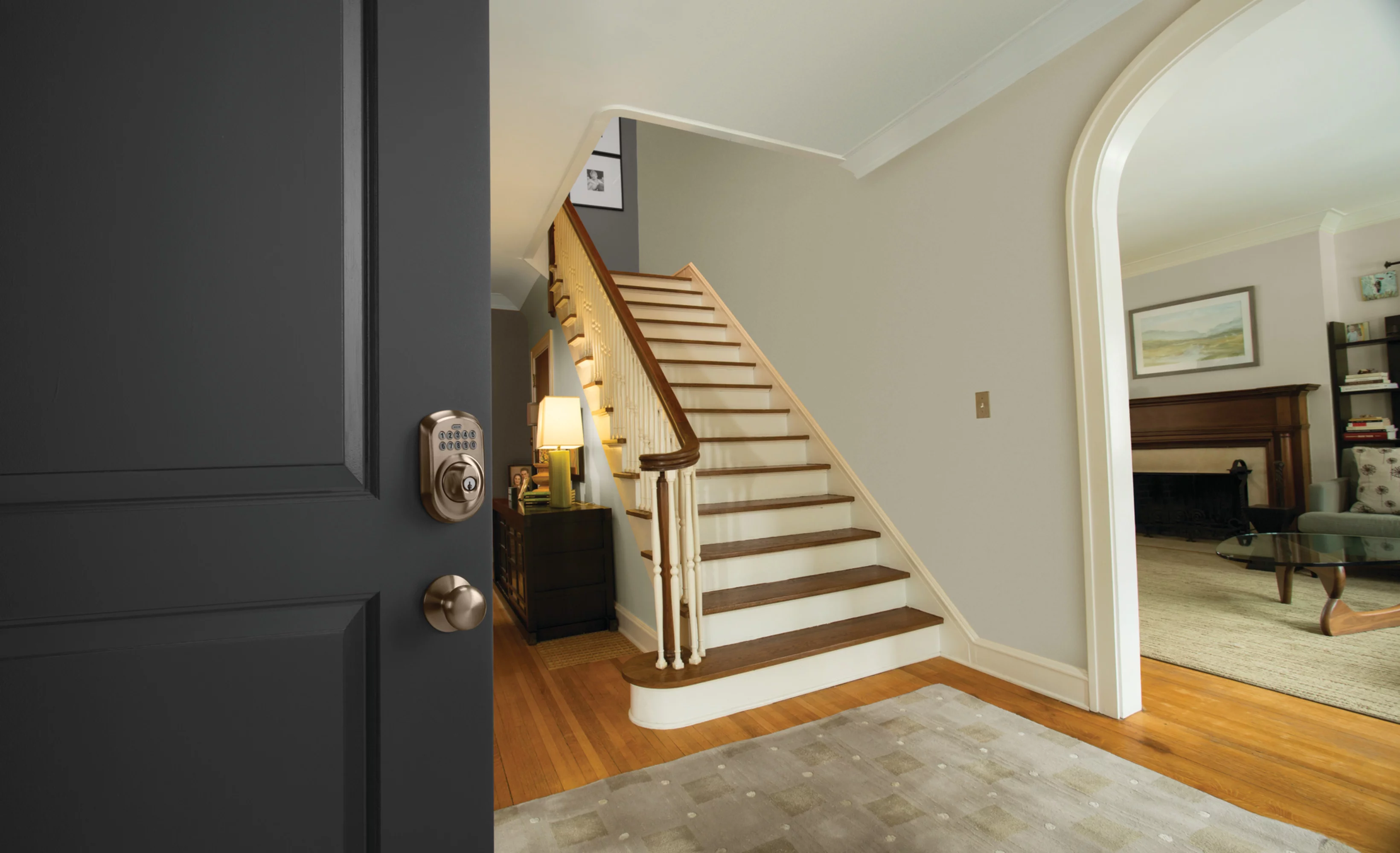 Schlage Be365-Ply Plymouth Electronic Keypad Single Cylinder Deadbolt - Brass