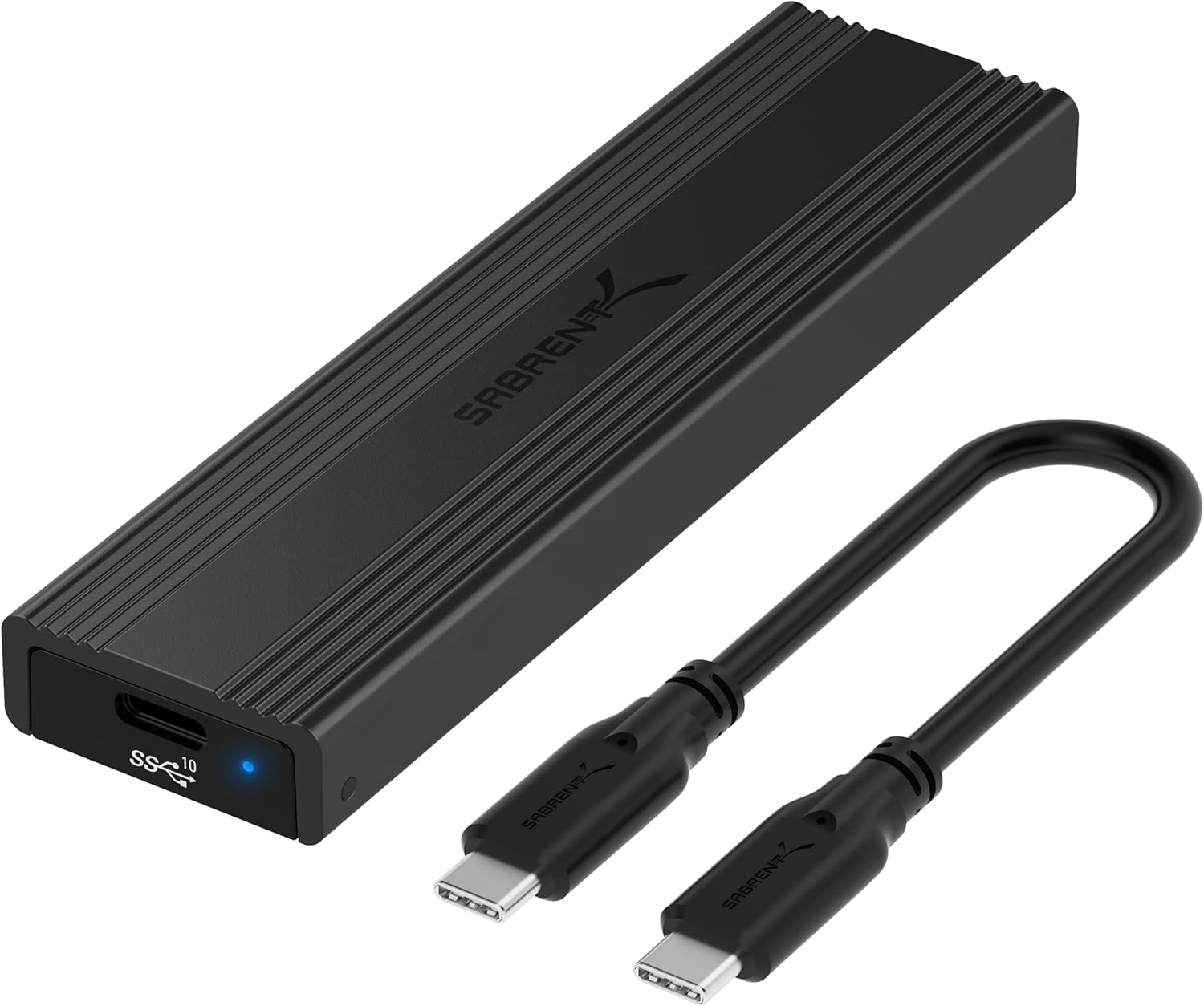 SABRENT USB 3.2 10Gbps Type C Tool Free Enclosure for M.2 PCIe NVMe and SATA SSDs (EC-SNVE)