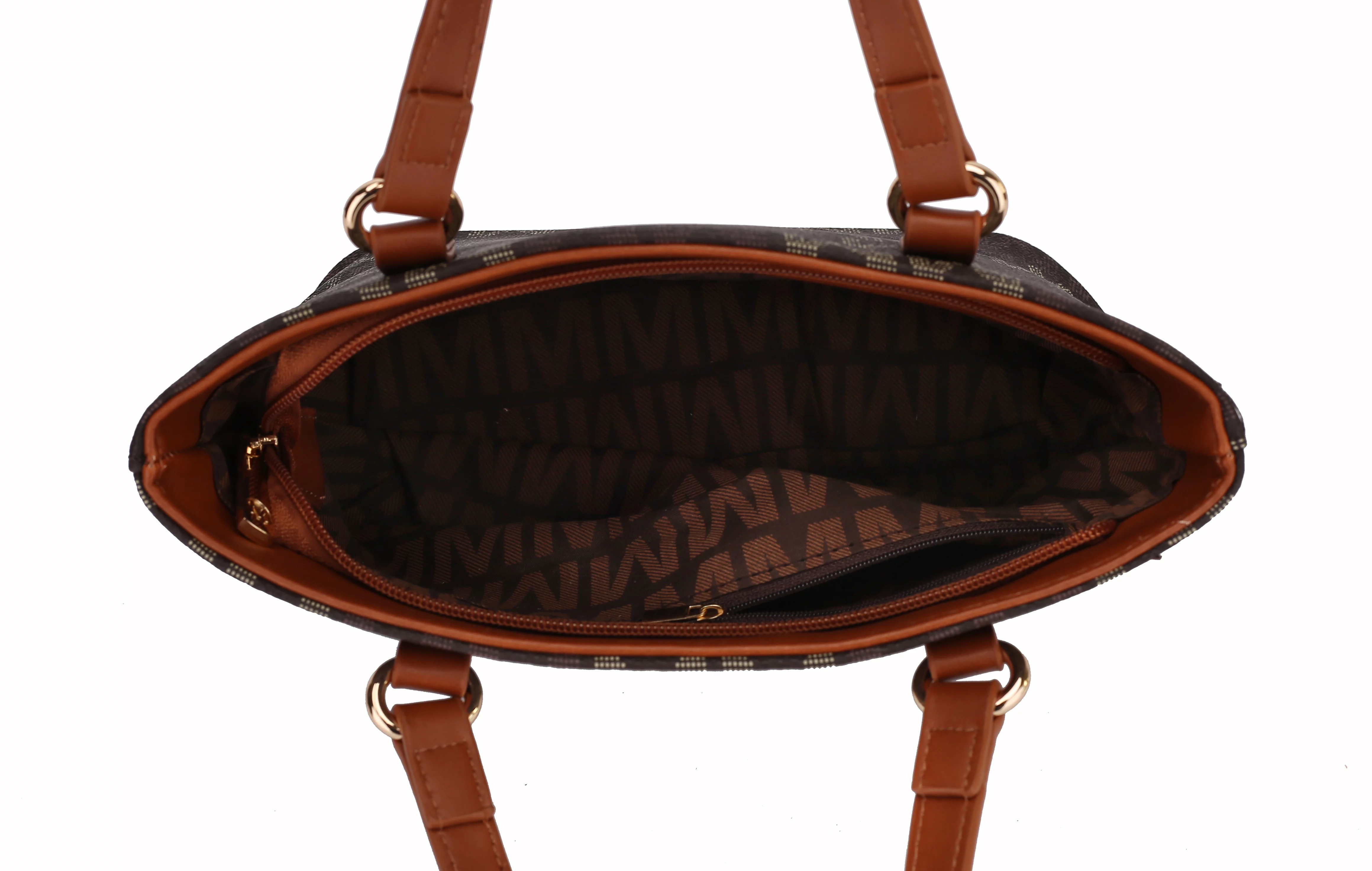 MKF Collection Women’s Lady Tote, Mini Tote and Wallet Handbag Set, 3-Piece, Black