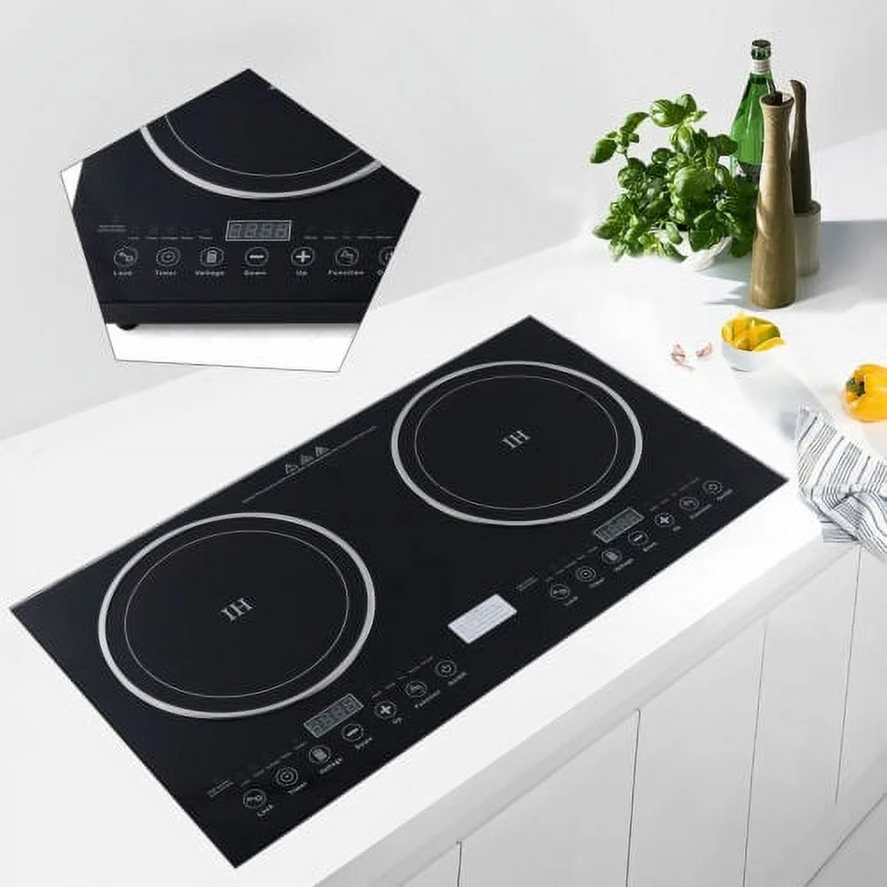 Electric Induction Ceramic 2Burner Stove Cooktop Countertop Cooker Touch Control