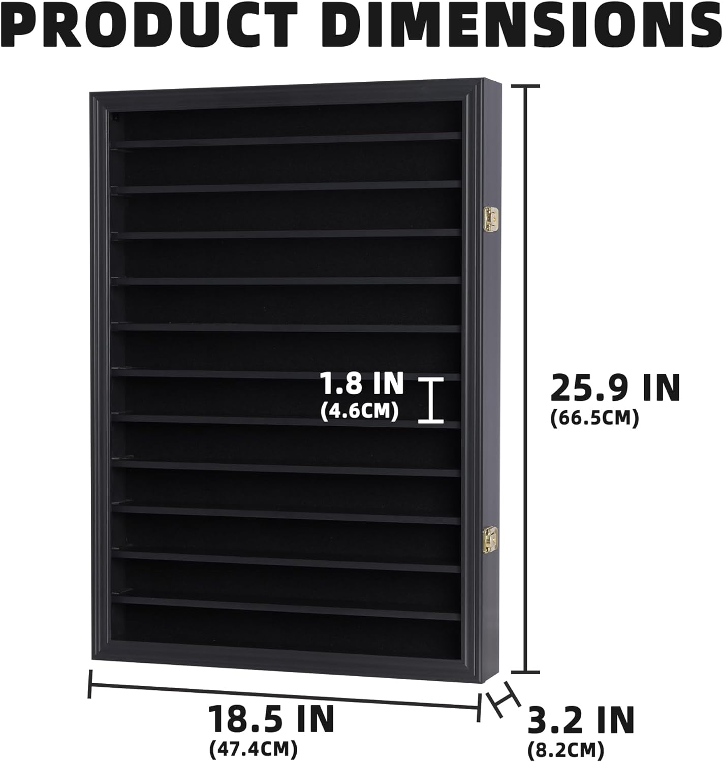 Toy Cars Wheels Matchbox Model Cars Hot Display Case Cabinet UV Protection 1/64-1/43 Scale (Black Finish) 26.5 X 18.75 X 3.25 Inches