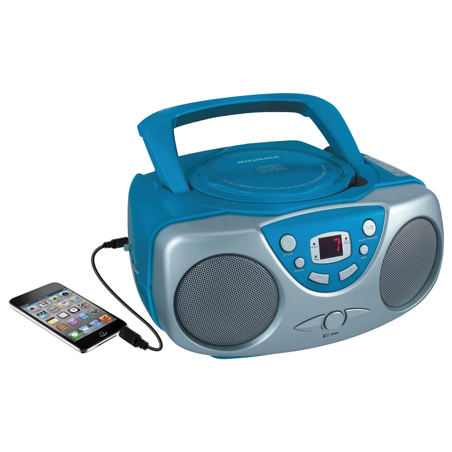 Sylvania CD-R Boombox, Blue, SRCD243M