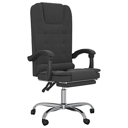 Massage Reclining Office Chair Black Velvet,Velvet Massage Reclining Office Chair with Electric Massage Function for Home and Office Convenient Design Chair, Suitable for Office
