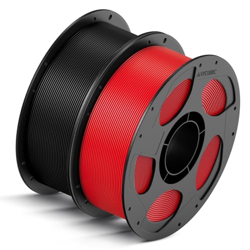 ANYCUBIC High Speed 3D Printer Filament 1.75mm Bundle, Rapid PLA Filament with High Prints Quality, Dimensional Accuracy +/- 0.02mm, Print with Most FDM 3D Printers, 1KG Spool, 2KG Blue + Bright Red