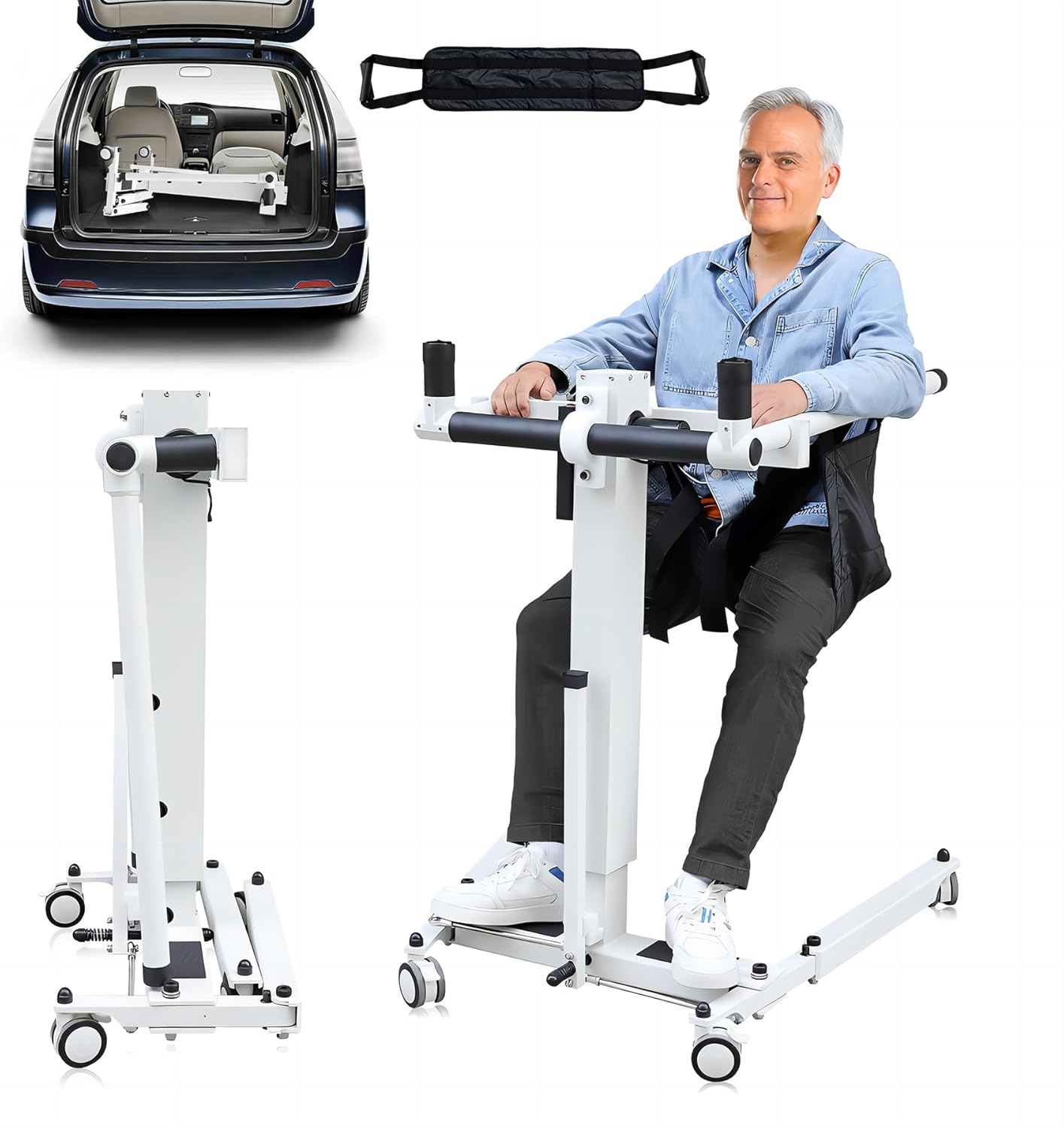 Electric Patient Transfer Lift Chair,Wheelchair to Car Transfer Devices， Patient Lift Transfer Chair Electric Patient Lift Portable Patient Lift Transfer Chairs for Seniors Wheelchair Lifts