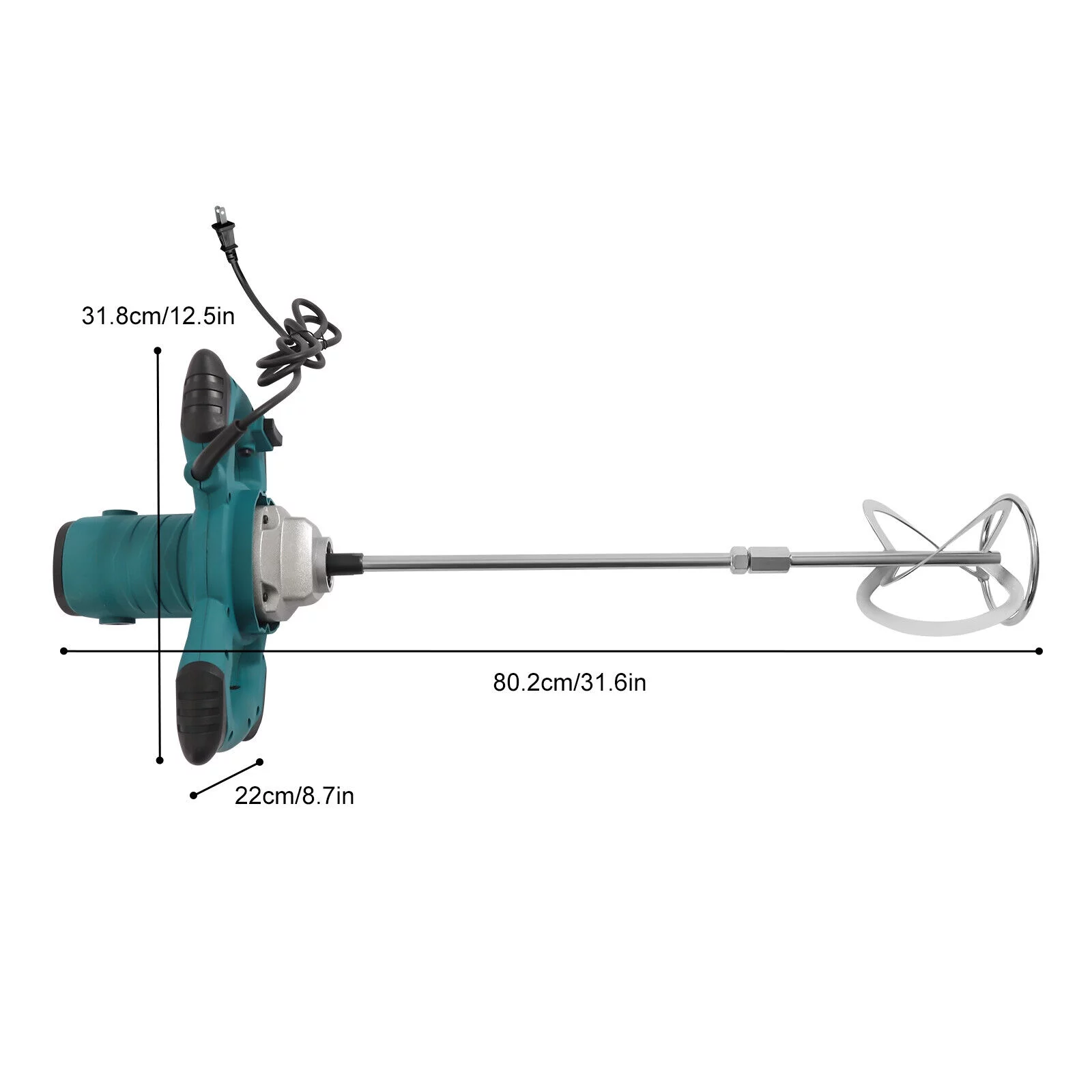 MIDUO 2100W Electric Cement Mixer Handheld Concrete Mortar Paint Mixing 6Speed Stirrer New