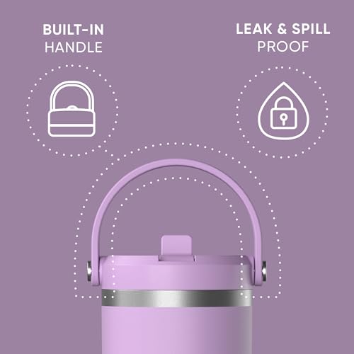 Hydrapeak Nomad 24 oz Tumbler with Handle and Straw Lid, Leakproof, Double Insulated, 24oz Cup Stainless Steel (Blush)