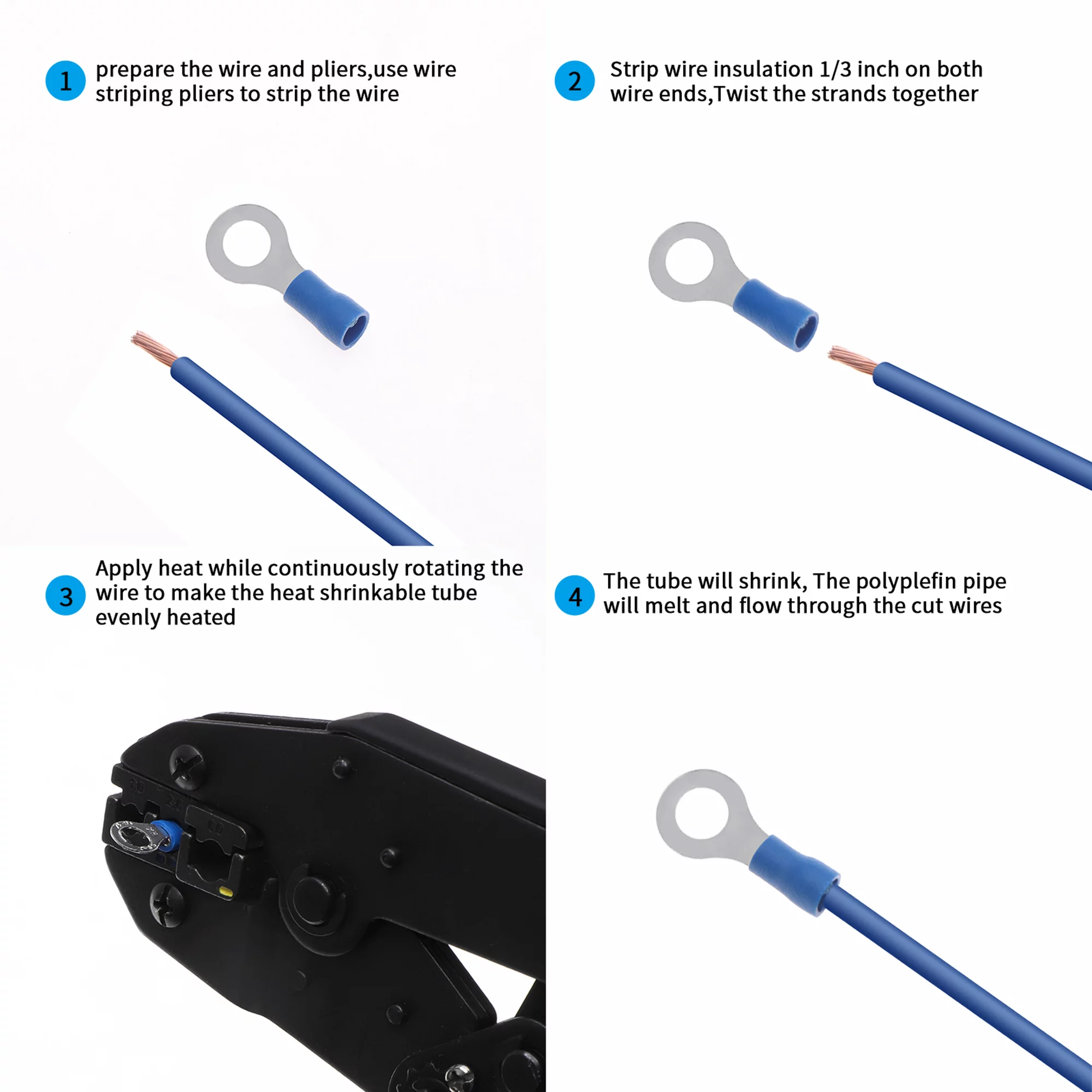 Electrapick 678Pcs Electrical Connector Kit 350Pcs Crimp Terminal Connector & 328Pcs Heat Shrink Tube , Spade Ring Fork Piggy Male Female Copper Insulated Wire Connectors Crimp