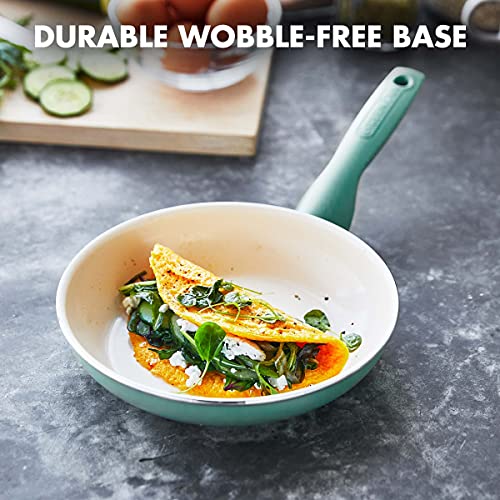GreenPan Rio Healthy Ceramic Nonstick 10 inch Frying Pan Skillet, PFAS-Free, Dishwasher Safe, Turquoise