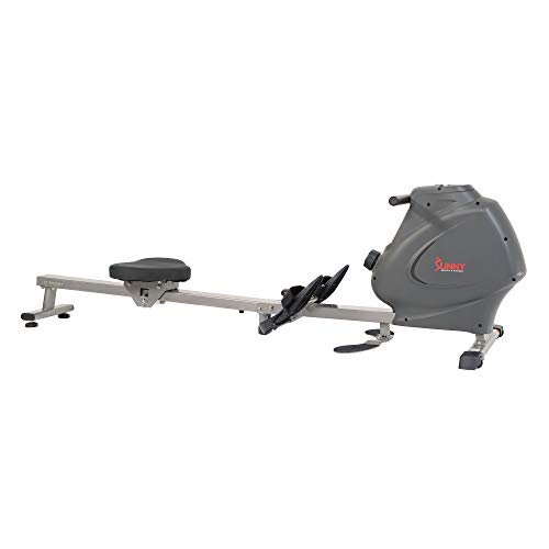 Sunny Health & Fitness Multi-Function Premium Magnetic Rowing Machine, Bicep Curls, Upward Rows, Seated Rows, Foldable Slide Rails, Digital Monitor, Optional Free SunnyFit App Connection