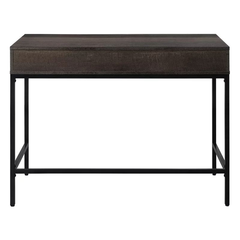 Contempo 40-Inch Desk with Drawer and Shelf in Brown Wood Grain Finish