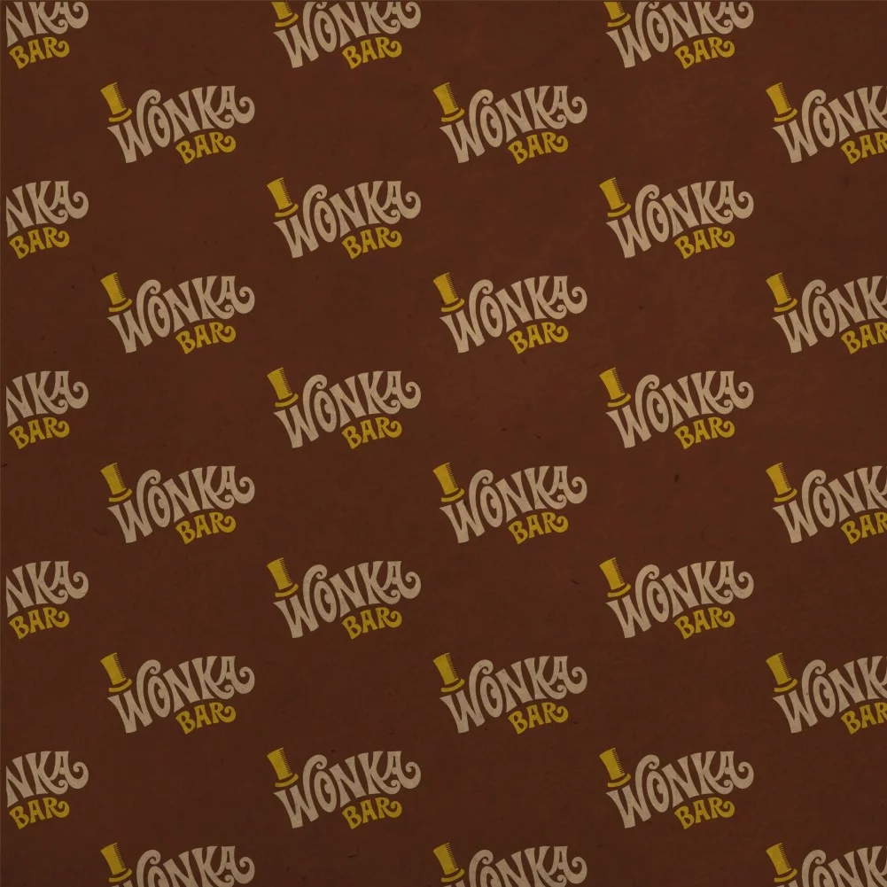 Willy Wonka and the Chocolate Factory Wonka Bar Logo Premium Kraft Roll Gift Wrap Wrapping Paper