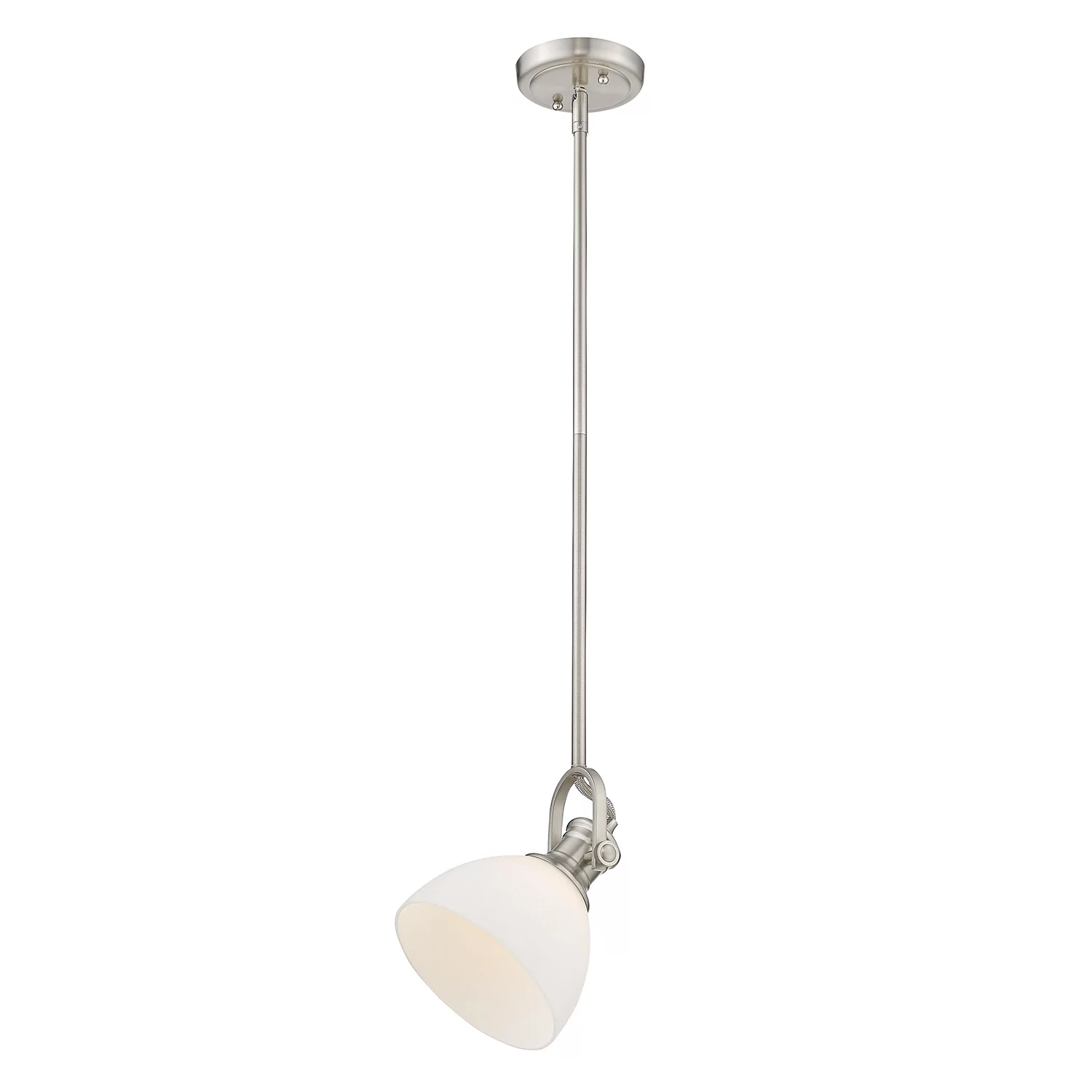Hines Mini Pendant in Pewter with Opal Glass