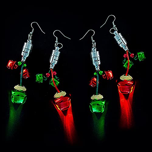 Light-Up Jingle Bell Earrings - 3 Pair
