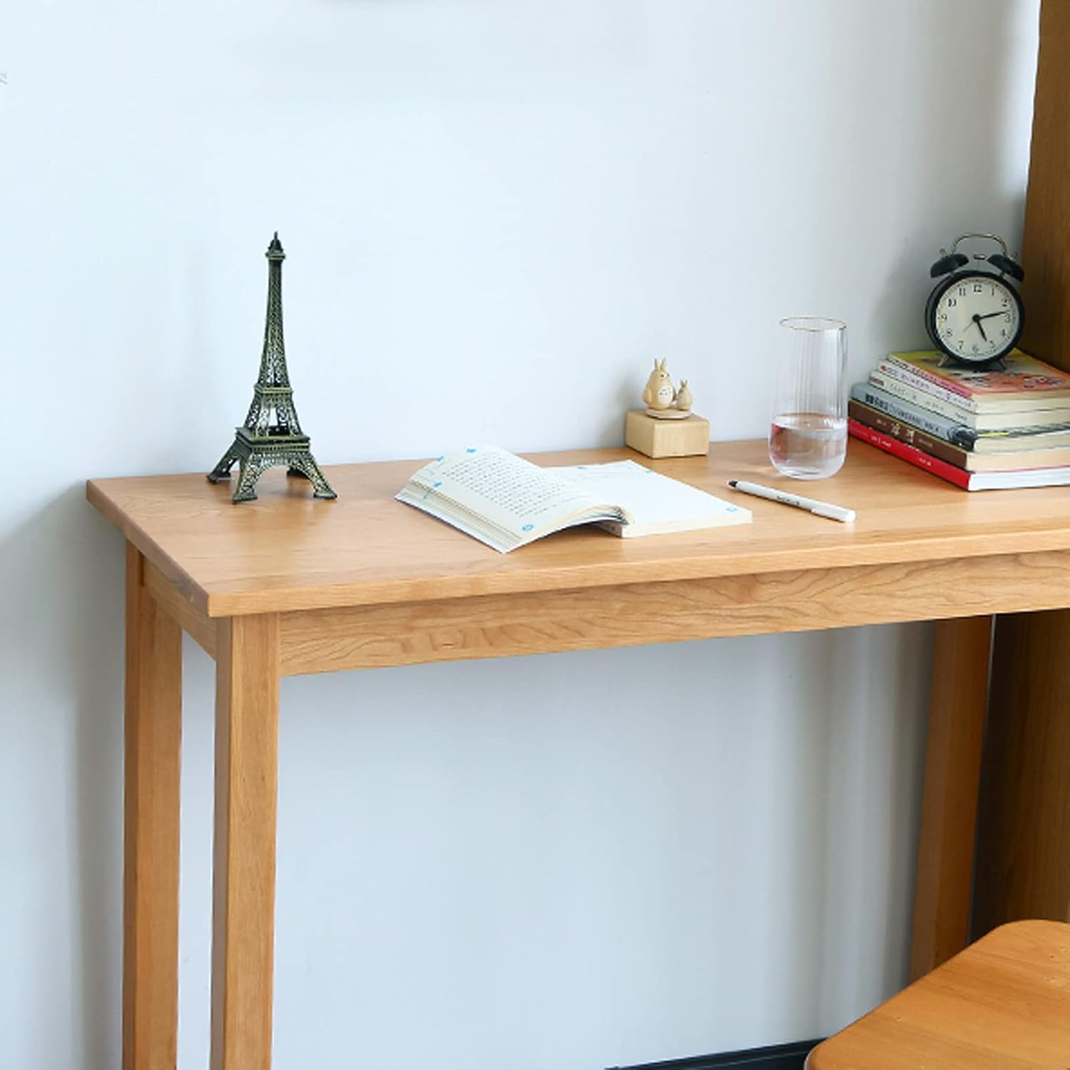 Computer Desk Home Narrow Wooden Desk 1.0/1.2/1.4 Meters Window Table Stable Writing Study Desk Simple Square Leg Cherry Wood Desk, Easy to Install Home Office Desks Pc Table ()