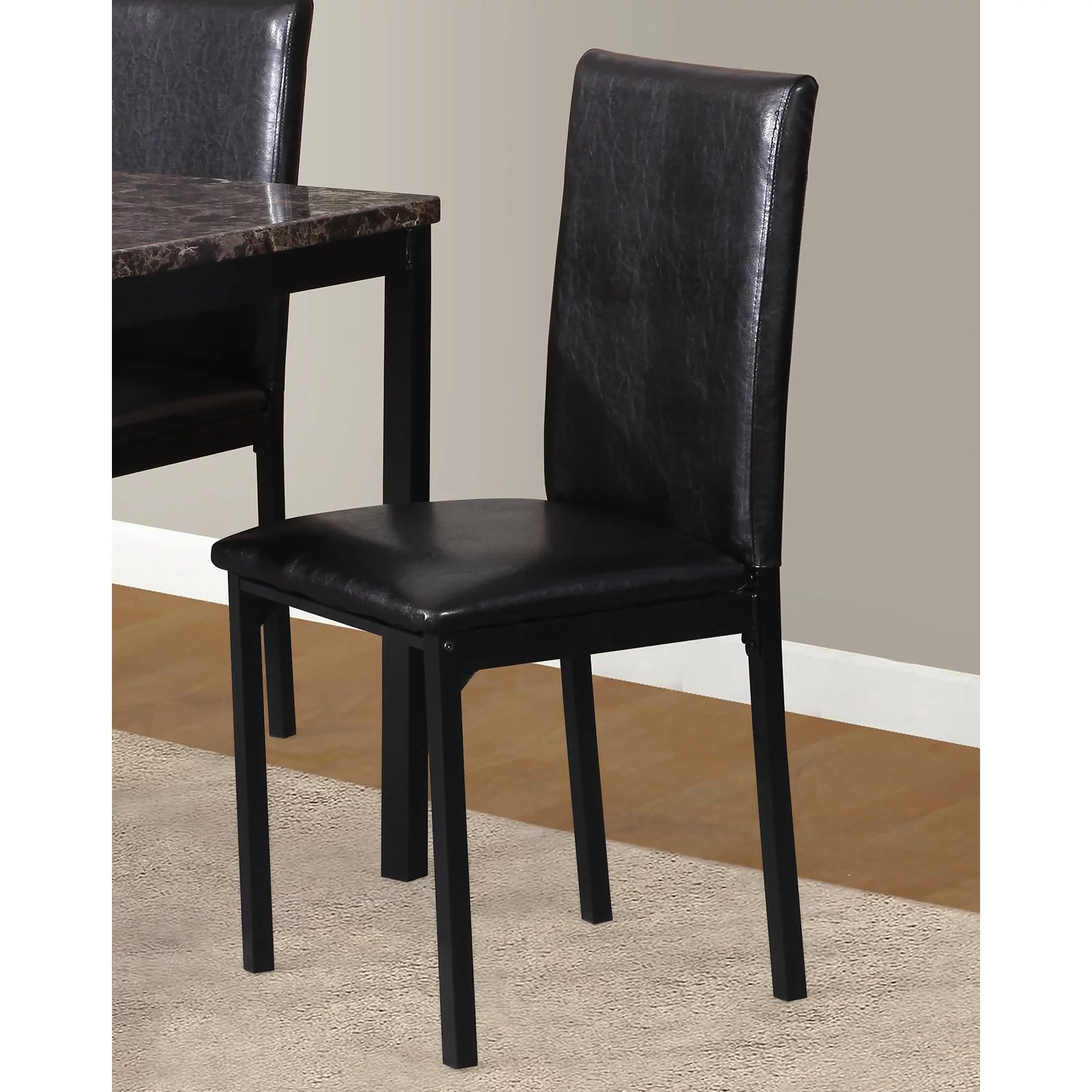 Roundhill Furniture Noyes Dining Chair, Set of 4, Black