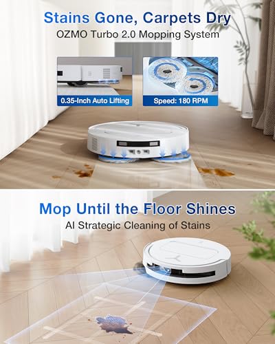 ECOVACS DEEBOT T50 MAX PRO Omni Robot Vacuum and Mop, 18,500Pa Suction, 18mm Auto-Lift, ZeroTangle &TruEdge 2.0, AIVI 3.0 Obstacle Avoidance, Auto Hot Water Mop Wash/Dry/Refill, Self-Emptying