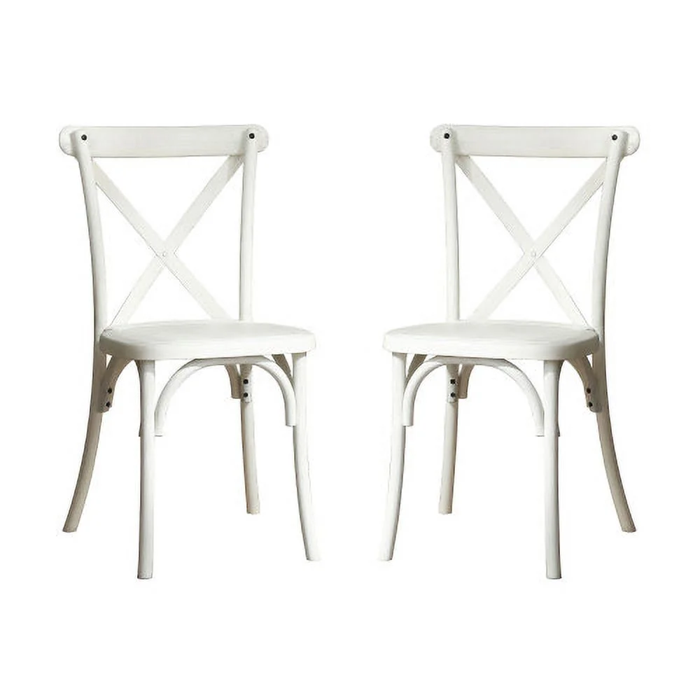 2-Pack Resin X-Back Chair, Dining Chair Furniture 2-Pack, Modern Farmhouse Cross Back Chair for Kitchen - Lime Wash