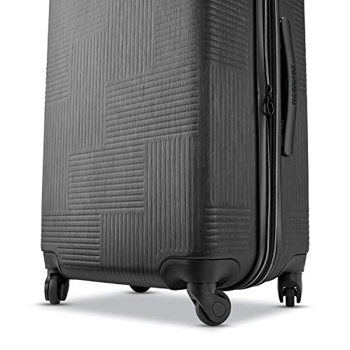 American Tourister Stratum XLT Expandable Hardside Luggage with Spinner Wheels, Jet Black, Carry-On 21-Inch