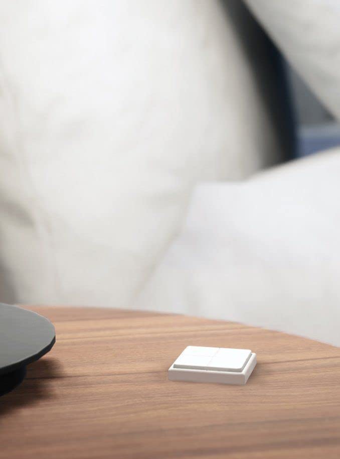 Light Solutions Lightbee Zigbee Switch Wireless Light Switch and Dimmer - Compatible with Philips Hue Apple HomeKit Over The Bridge Slim Design in White Matt Wireless Remote Control, 50 x 50 x 6 mm