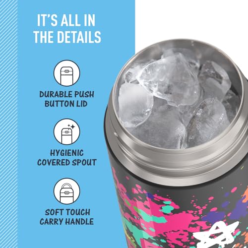 THERMOS FUNTAINER 16 Ounce Stainless Steel Vacuum Insulated Bottle with Wide Spout Lid, Apricot