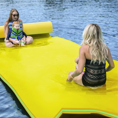 3 Layers XPE Foam Floating Mat Water Mats, 7/9/12/18 Ft Tear-Resistant Lily Pad Lilly Pad Water Matt, Lily Pad Floating Swim Mat for Lake, Ocean, Beach, River