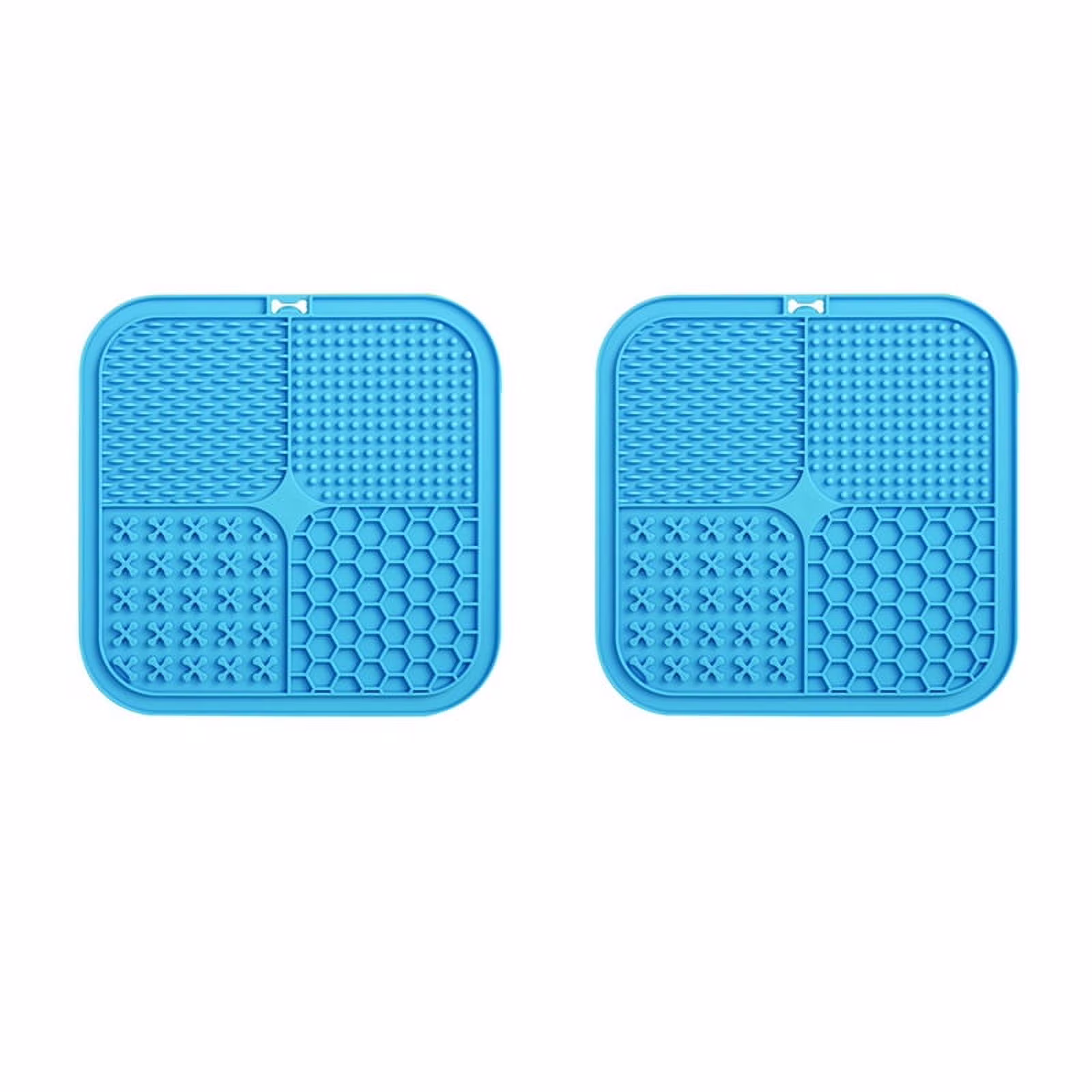 2X Lick Mat for Dogs, Food-Grade Silicone Dog As Slow Feeder, Licking with Suction Cups Blue