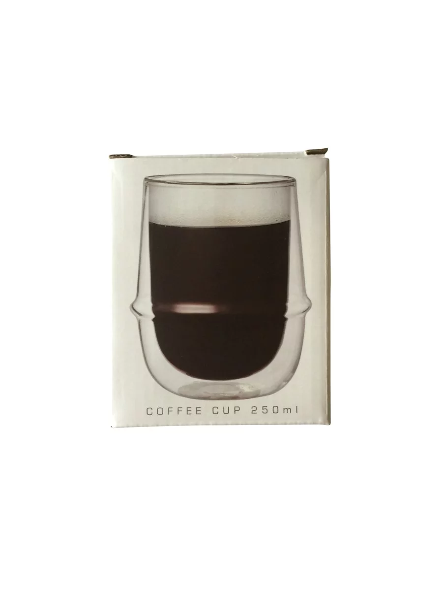 Double-Walled Kinto KRONOS Coffee Cups - Maintain Temperature - Prevent Condensation - 250 ml (8.45 fl. oz.) each - Set of 2