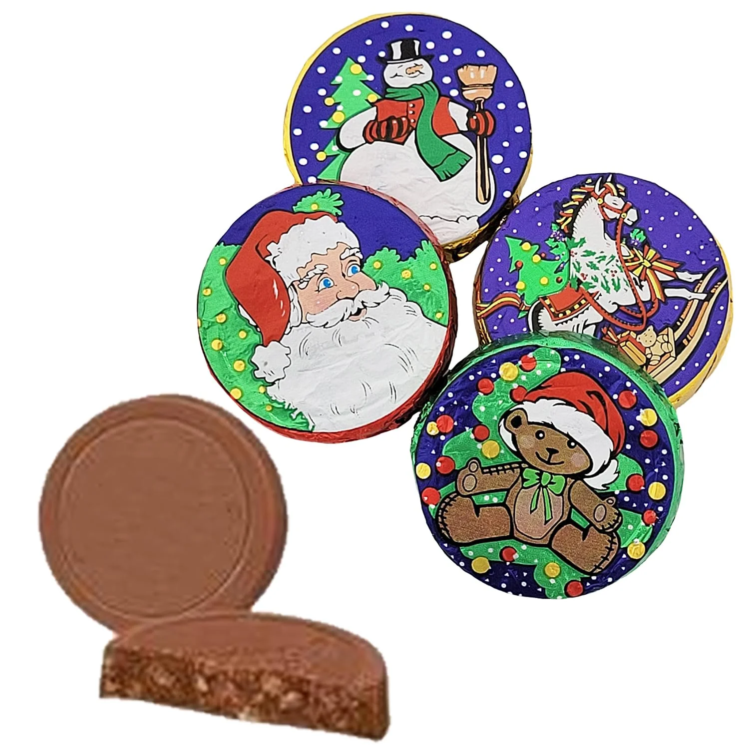 Christmas Rich Disc Chocolate, Party Bag Fillers, Individually Wrapped Silver Foils, Kosher Certified Dairy (5 Pounds (Bulk))