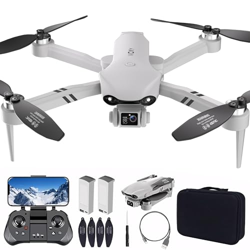 Drone with Camera for Adults 4K, Upgraded 4.5inch LCD RC Screen, GPS 2-Axis Gimbal Quadcopter Brushless Motor, Auto Return, Follow Me, Waypoint Fly, Optical Flow, Visual Tracking,60 Mins Flight, Foldable 5G Transmission FPV Quadcopter for Beginners