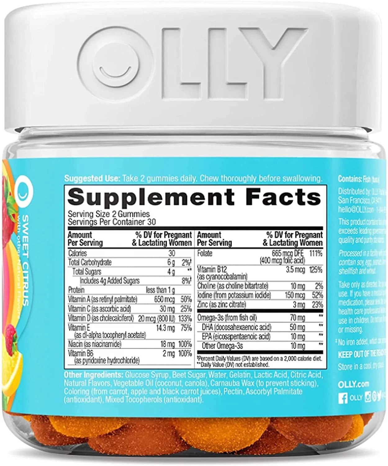Olly The Essential Prenatal Sweet Citrus -- 60 Gummies